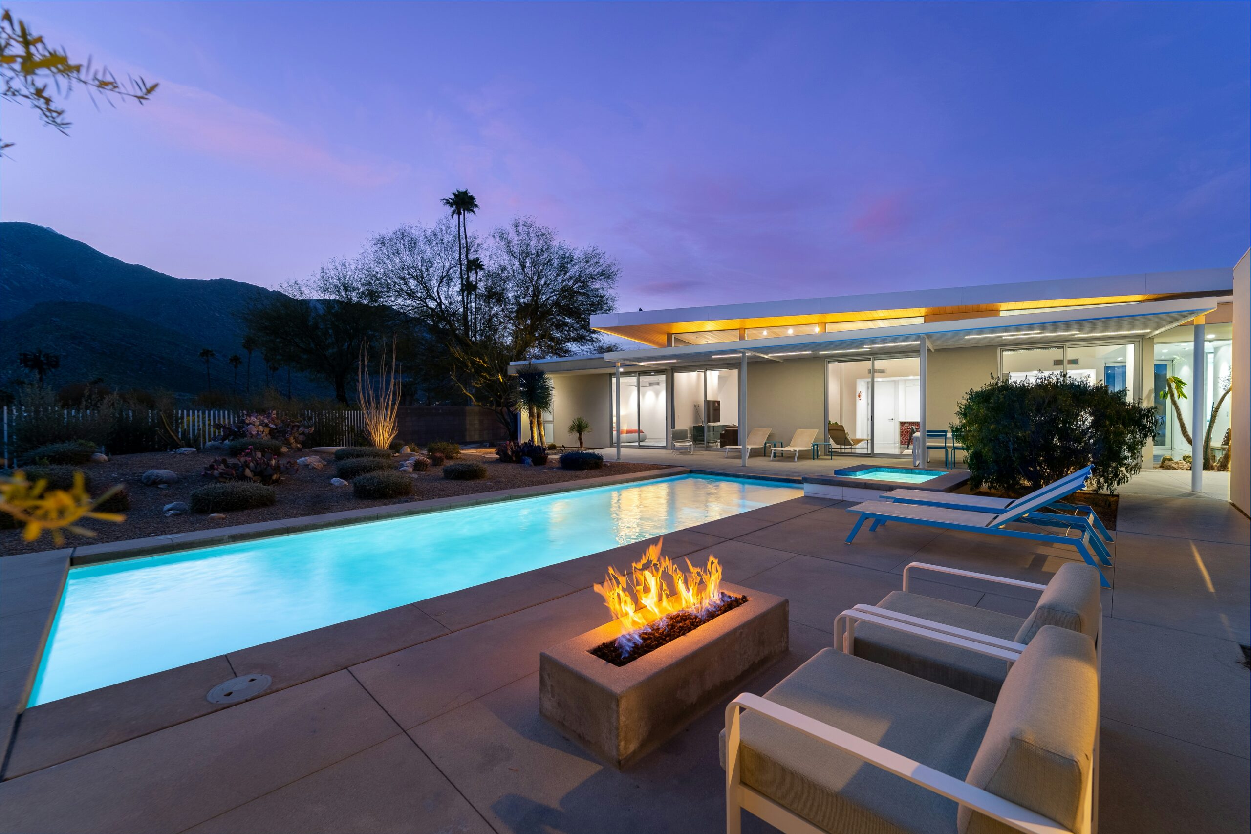 sunset view from the pool